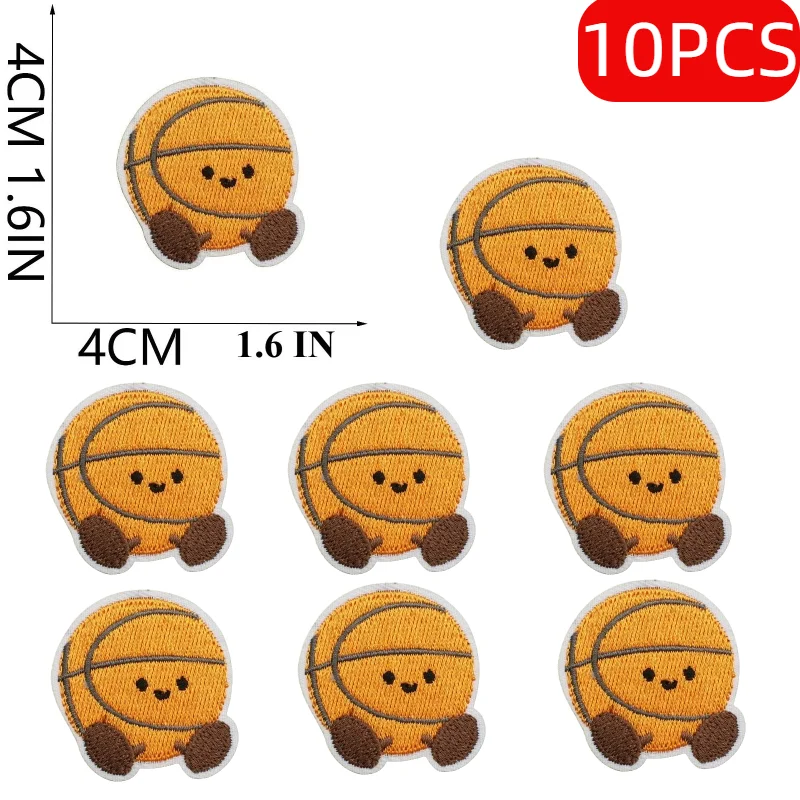 10/12PCS Wholesale Cartoon Sports Patches Badminton Basketball Football Iron on Embroidery for Kids Clothing DIY