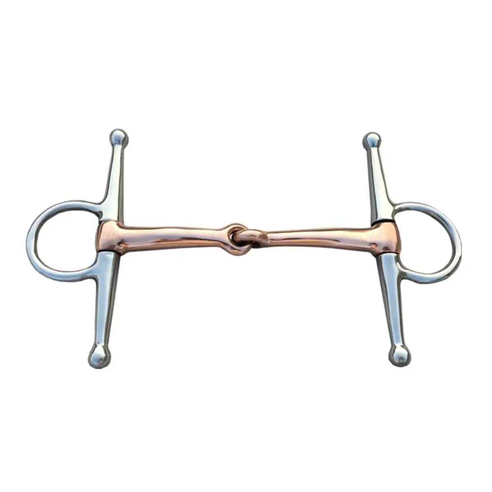 Stainless Steel Horse Bit Polished Durable Full Cheek Snaffle Bit Horse Riding Accessory H-TYPE Horse Mouth Tack