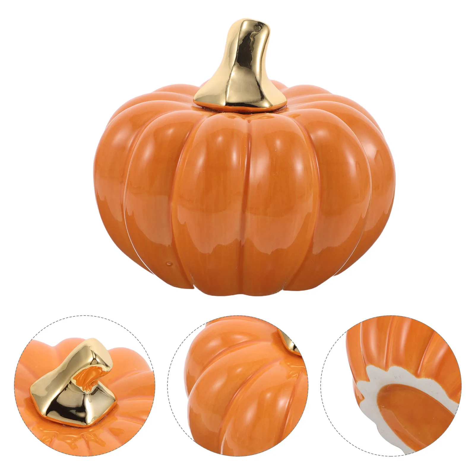 

Harvest Festival Ceramic Pumpkin Decor Modern Minimalist Tabletop Desktop Entryway Accent for Autumn Thanksgiving Halloween