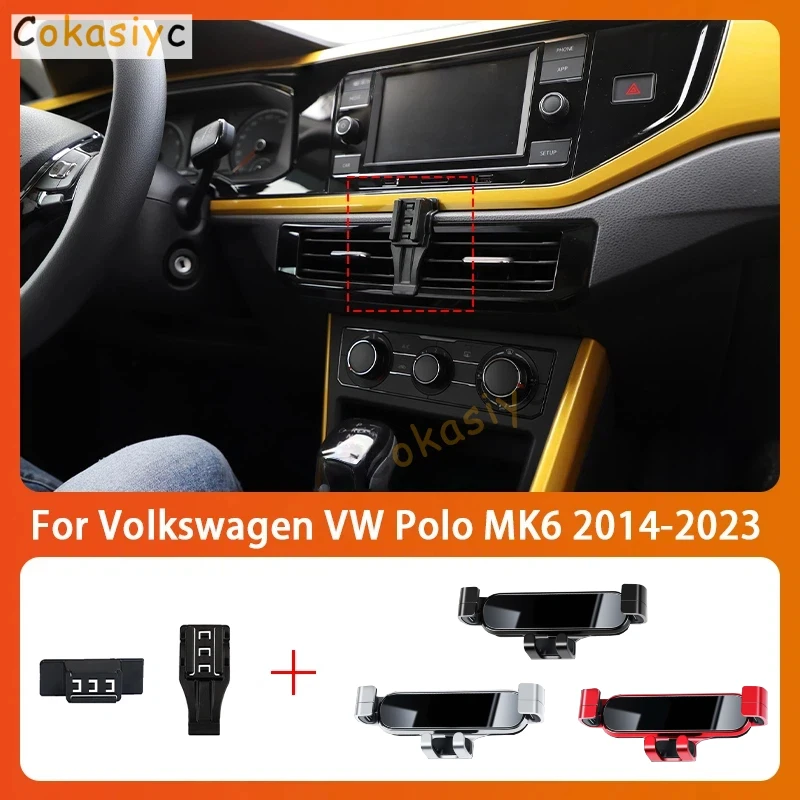 Auto-Handyhalterung für Volkswagen VW Polo MK6 2014-2023, 360 Grad drehbare GPS-Spezialhalterung, Zubehör