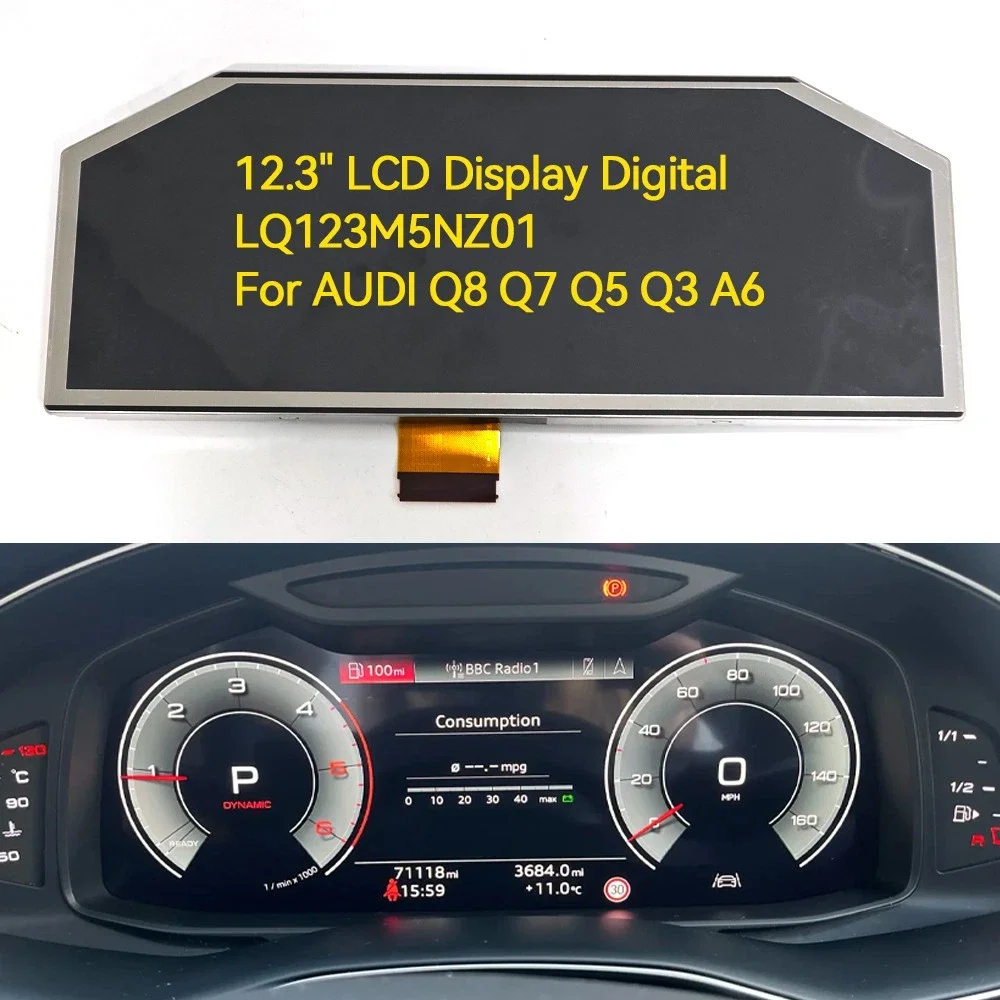 LQ123M5NZ01 LCD Display for 2021-2025 Audi Q3 Q8 Q7 Q5L A6 A8 C8 Virtual Cockpit Instrument Speedometer 4K0920790F 83A920790