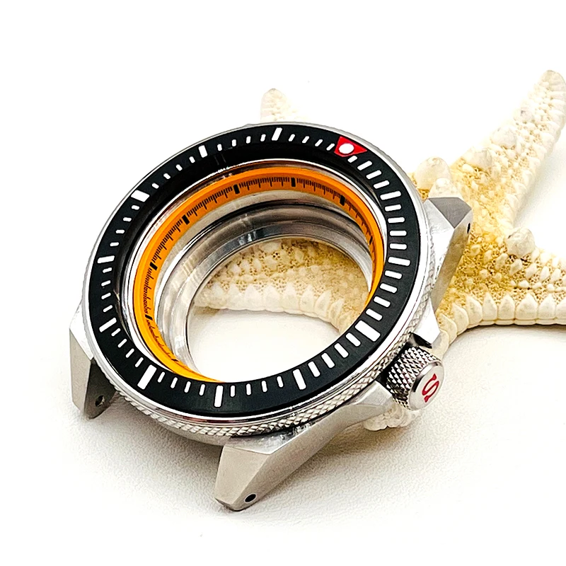 NH35 الهاتفي الياقوت الزجاج سايكو الحافة إدراج يناسب NH35 NH36 الحركة التلقائية 200 متر مقاوم للماء الملك الساموراي سلسلة SRPE33K1