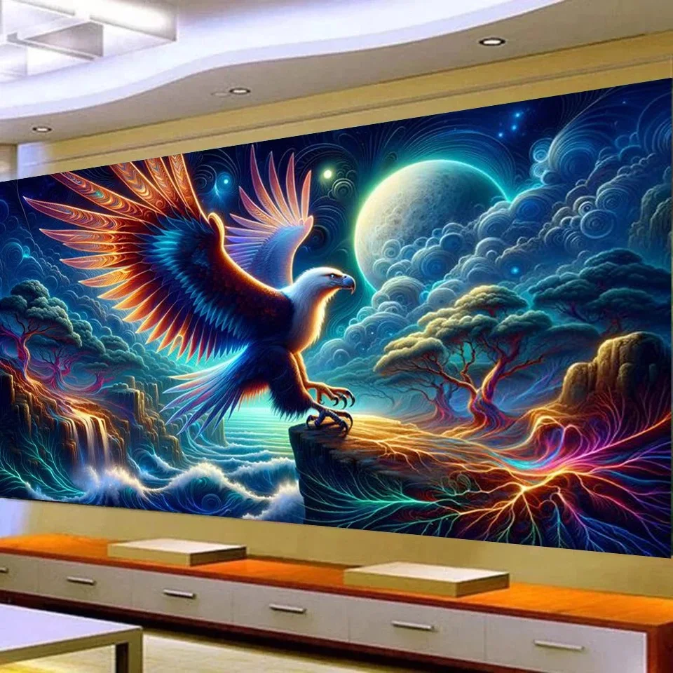 Colorful Flying Eagle Diamond Painting New 2024 Full Rhinestone Diamond Mosaic Handmade Jewelry Cross Stitch Large Home Decor