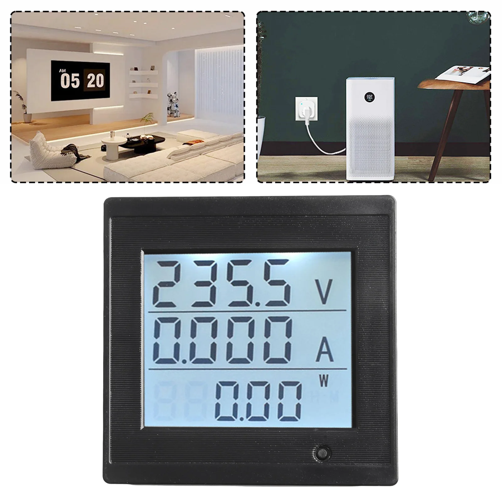Digital Display Meter 220V Energy Meter Backlight Function Current Measurement Overload Alarm Function Energy Monitor