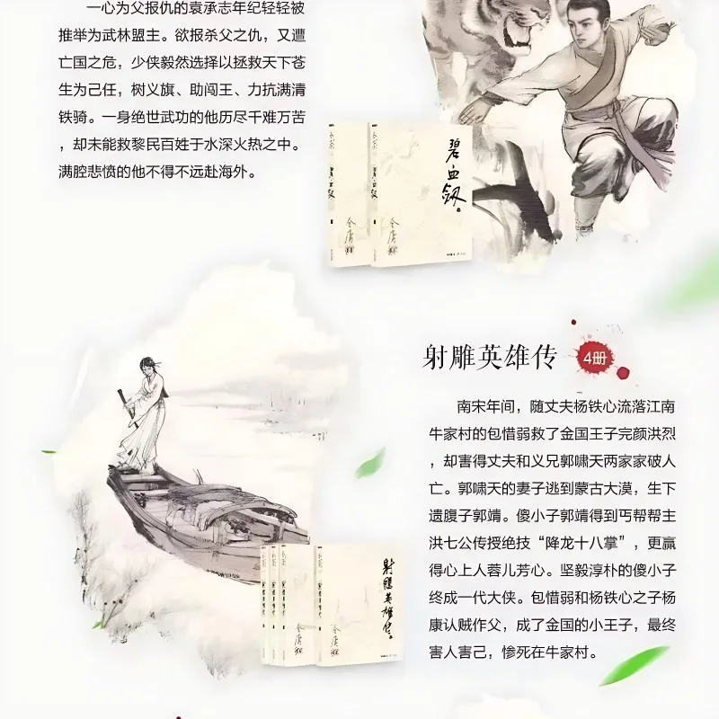 36Books Chinese Classic Martial Arts Novels Book The Legend of The Condor Heroes The Return of The Condor Heroes Author Jin Yong