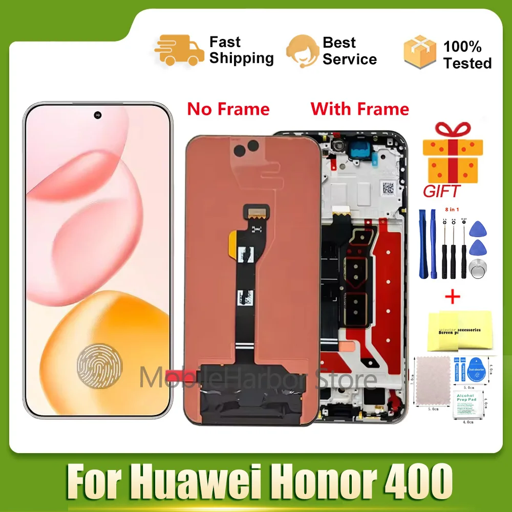 6.55'' Original AMOLED For Honor 400 DNY-NX9 LCD Display Touch Digitizer For Honor400 LCD Screen Frame Assembly Replacement