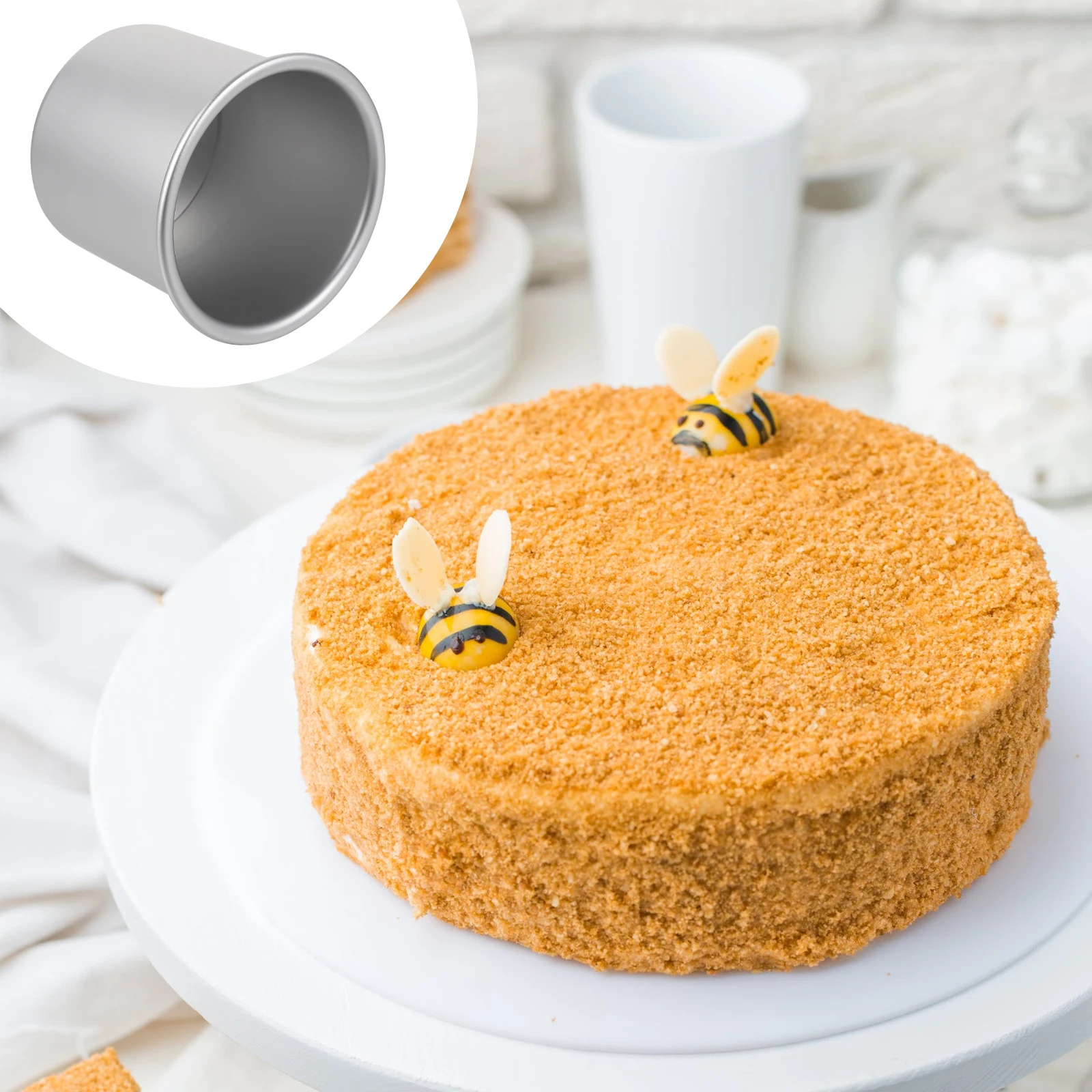 

Tall Chiffon Cake Mold Pan Heavy Duty Non-Stick Baking Pan Easy Release Diy Dessert Fondant Mold Thickened Uniform Heat