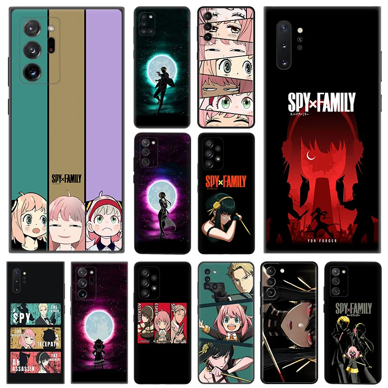 Phone Case for Samsung A35 5G A55 A02 A03 A04 A05 S8 S9 Note 10 Plus 9 8 A05S A04E Manga Spy × Family Soft Black Silicone Cover