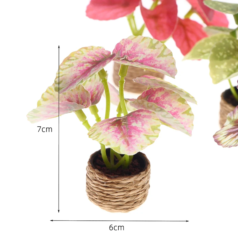 1/12 Dollhouse Simulation Green Plants Potted Model Dollhouse Mini Garden Decoration Toy Micro Landscape Bonsai Ornament