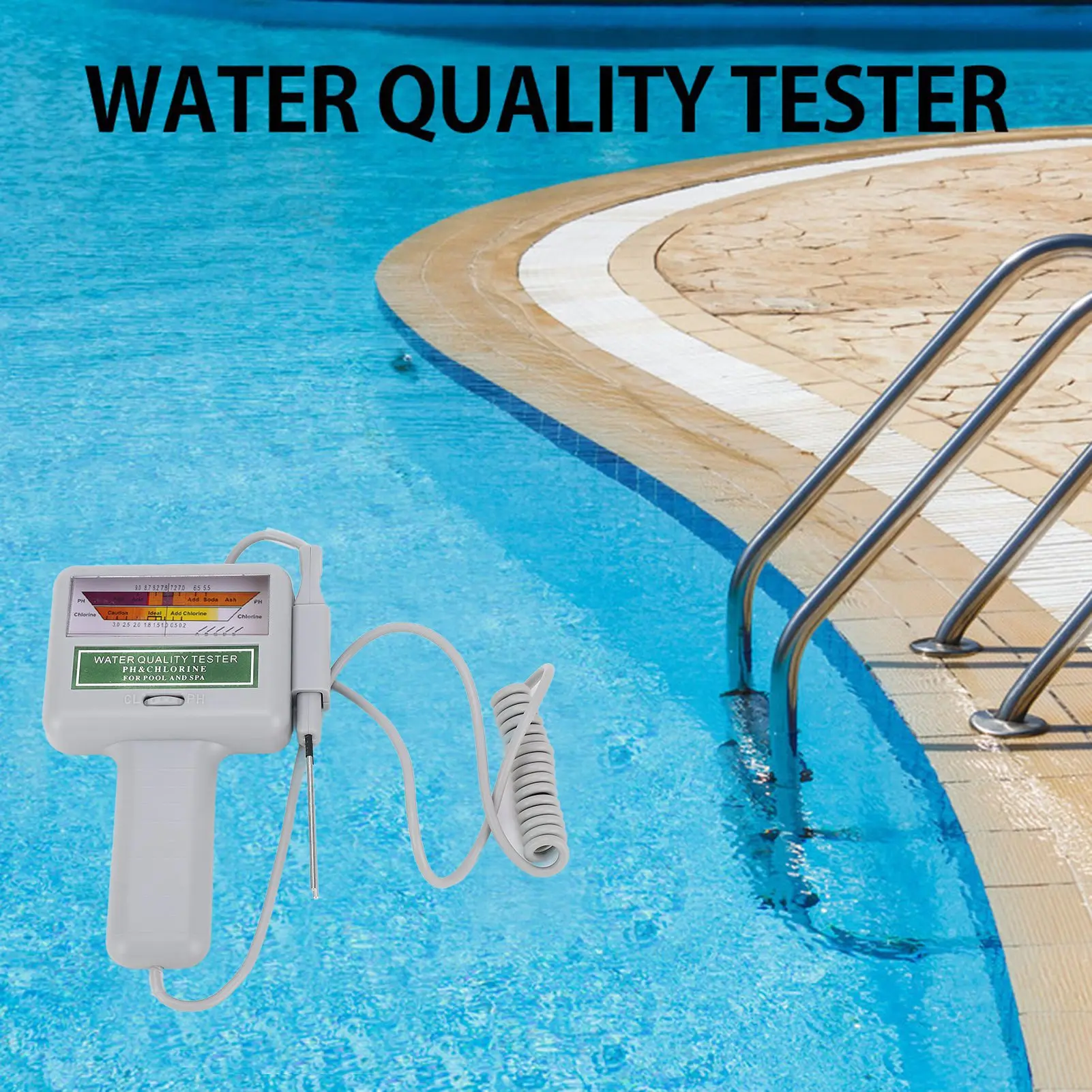Chlorine Level Tester Portable PH Tester Chlorine Meter Swimming Pool Spa Water Quality Monitor Checker
