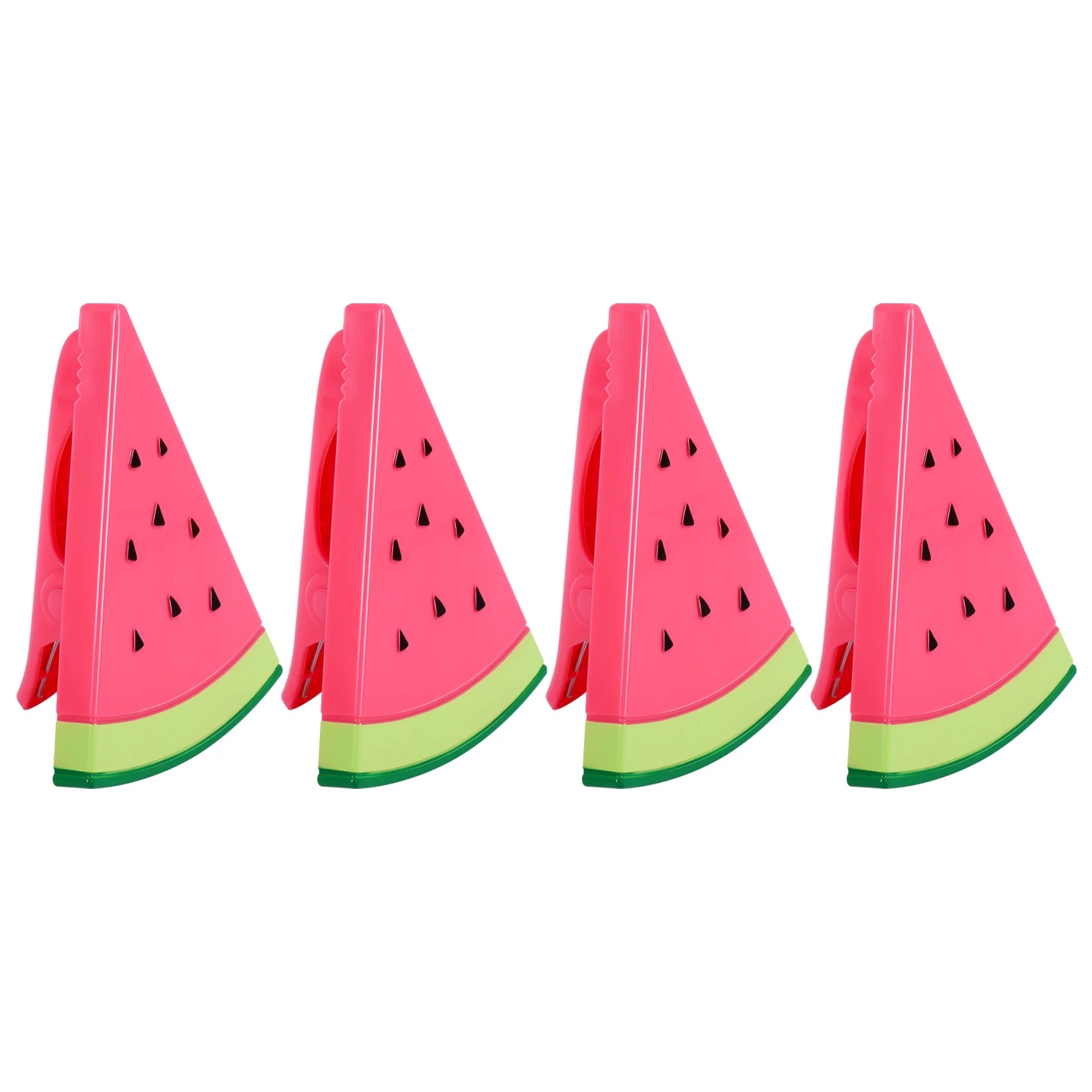 4Pcs Beach Towel Clips for Sun Loungers, Watermelon Clips Large Plastic Windproof Clothes Hanging Peg Quilt Clamp Holder