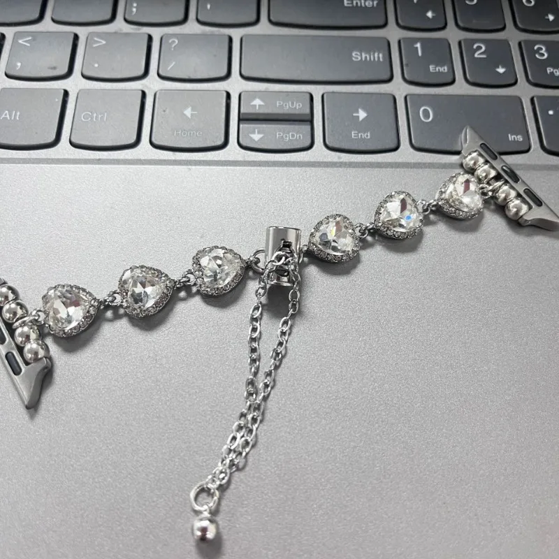 معدن ماسي لحزام الساعة ، سوار نسائي لساعة iultrse ، 49 ، ساعة أبل 41 ، 45 ، 44 ، 40 ، 38 ، 42 ، حزام