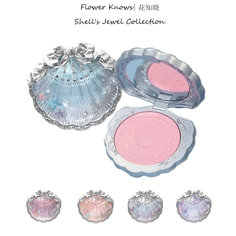 

Flower Knows Shell's Jewel Collection Blush Matte Powder Baked Natural Satin Highly Pigmented Lightweight Smooth Finish Cheeks
