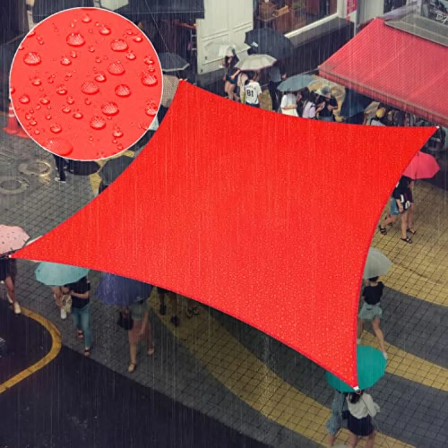 

7' x 12' Rectangle Waterproof Sun Shade Sail UPF50+ Canopy Awning Shelter, 95% UV Blockage Water Resistant, Outdoor Backyard Pa