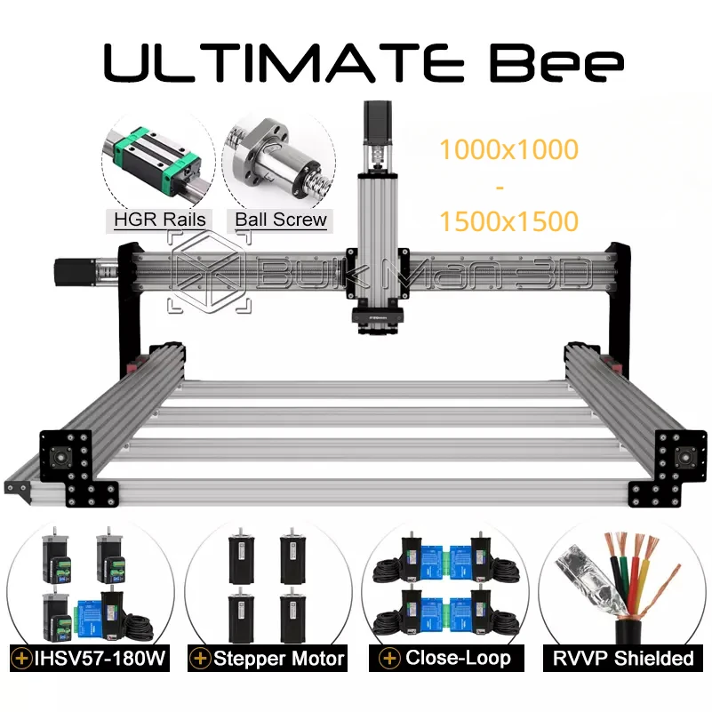 

20%OFF BulkMan3D ULTIMATE Bee CNC Mechanical Kit Super Mute Series Upgrade Ball Screw Drive 4 Axis Engraving Machine