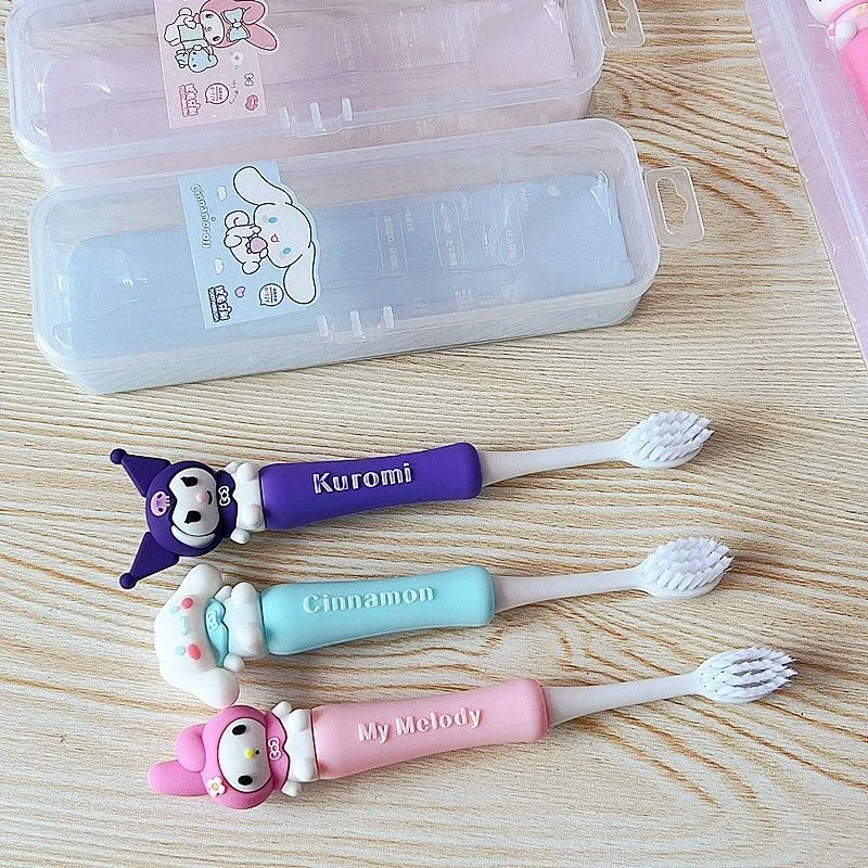 Cute Hello Kitty Soft Toothbrush Girls&Student Cartoon Toiletries Kuromi Anime Decoration Childrens Parent-child Household Items