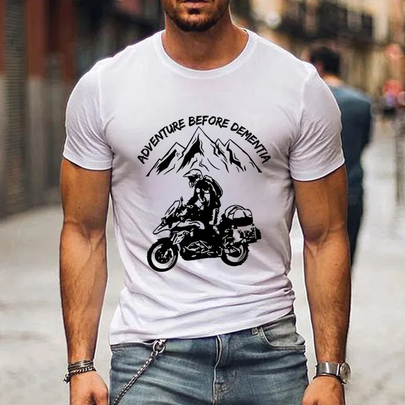 2026 Adventure Before Dementia Shirts For Men Mountain Adventure Motorcycle T-shirts Harajuku Fashion Tshirt T Shirt Top Tees