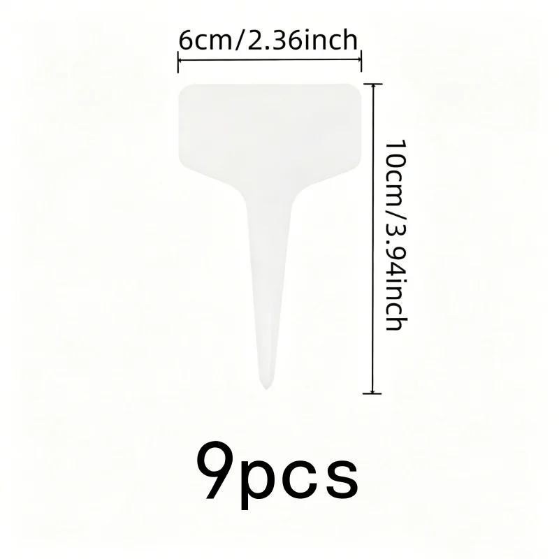 9 pcs White T-Shape Design White Garden Labels, great for Indoor Potted Plants, Easy Insert Into Soil, Outdoor Garden Marking