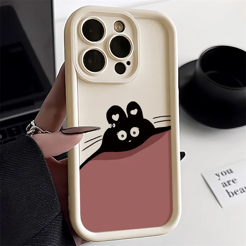 Black Briquettes Phone Case For iPhone 14 16 11 12 13 15 Pro Max 14 Plus 15Pro 7 8 SE2020 XR XS Cases Liquid Silicone Back Cover