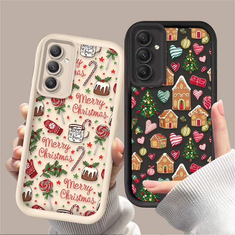 Christmas Cake Lollipop Case For Samsung Galaxy A31 A54 A05S A05 A34 A24 A14 A53 A33 A23 A13 A52 A52S A32 A22 A12 A71 A51 Cover