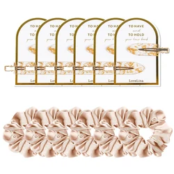 12pcs Bachelorette Party Gift Gold Glitter Hair Clips Silk Satin Scrunchies set Wedding Party Bridesmaid Gift bridal shower gift