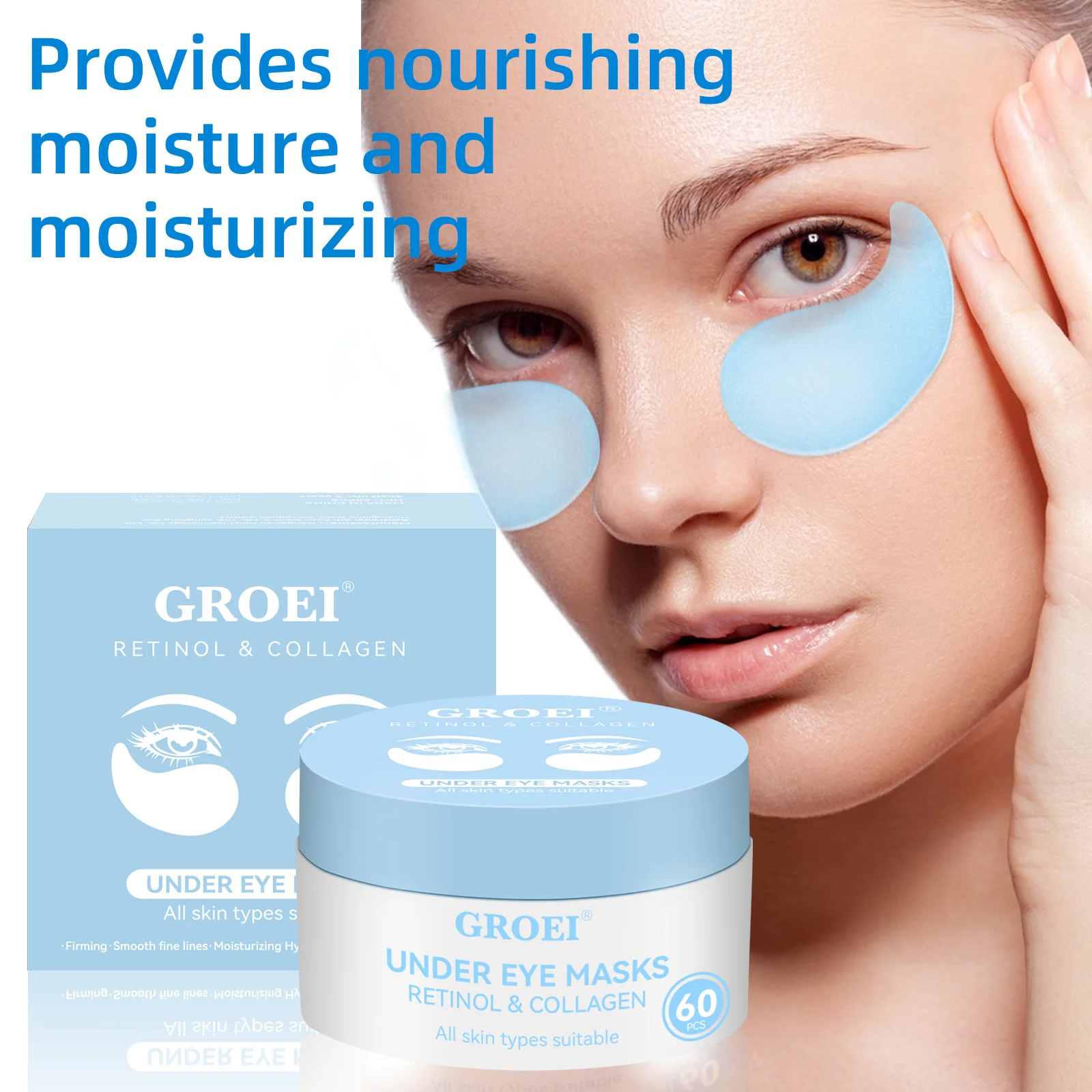 

60 шт./кор. Коллагеновая маска для глаз с ретинолом, против морщин, удаления темных кругов, мешков под глазами, увлажняющий лифтинг, укрепляющий патчи для глаз, уход за кожей