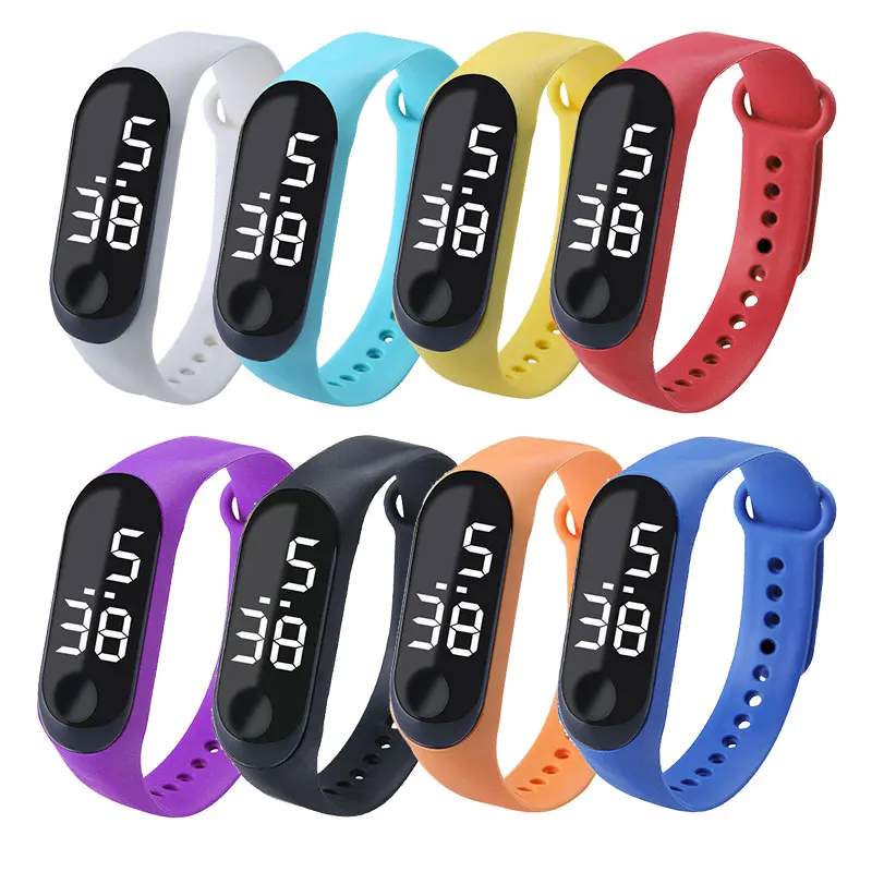 10pcs/lot New Sports Watch for Women Electronic LED Digital Wristwatch Fashion Casual Simple Silicone Touch Waterproof Clock