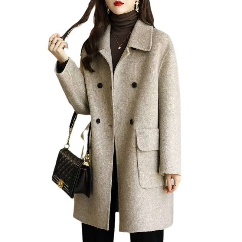 2023 New Winter Coat Thickened Korean Version Slimming Women Coat Mid Length Version Elegant Versatile Warm Coats for Women