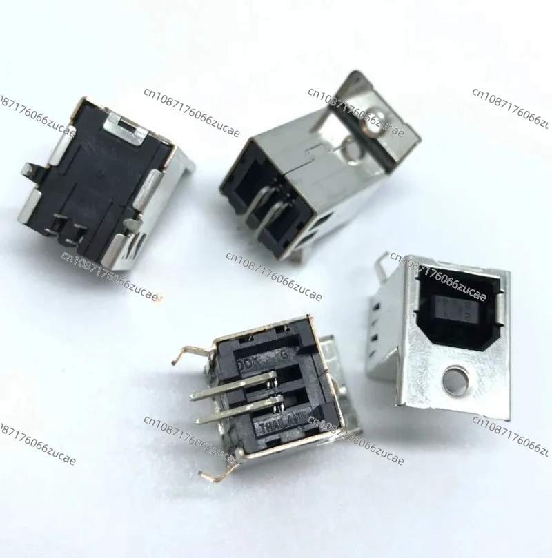 10 Pcs Copper Alloy USB-B Mother Seat TYPE B-type Printer D-type Interface Square Seat 90 Degrees