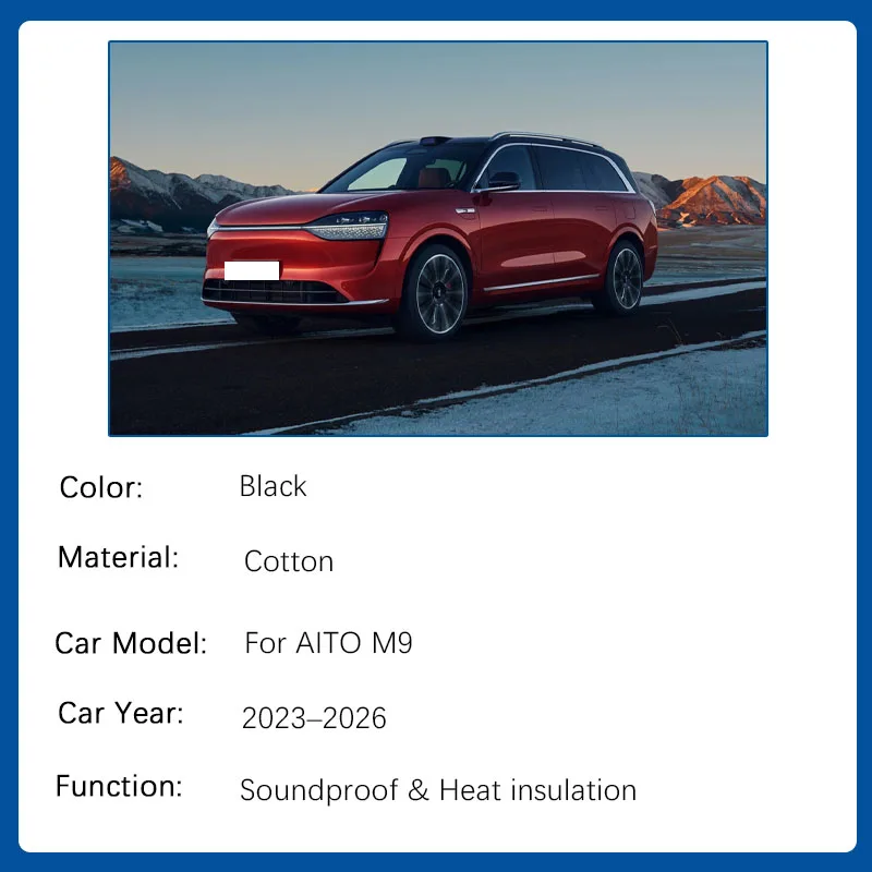 Car Engine Hood Pad For AITO 9 M9 2023 2024 2025 2026 BLACK Original Covers Front Engine Sound Insulation Parts Auto Accessories