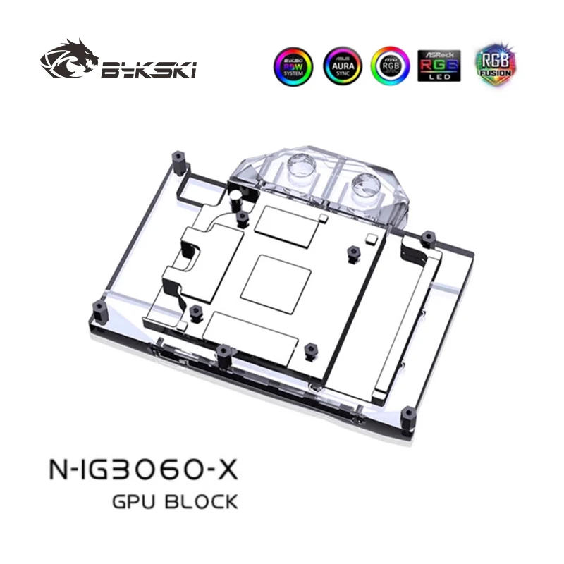 

Водяной блок Bykski для Colorful RTX 3060 Bilibili E-Sports Edition, графическая карта/медный охлаждающий радиатор RGB SYNC/N-IG3060-X
