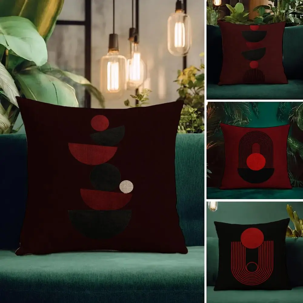 Art Modern Minimalism Cushion Cover Natural Linen Pillowcase Set Cushion Cover for Sofa Bedroom Chair