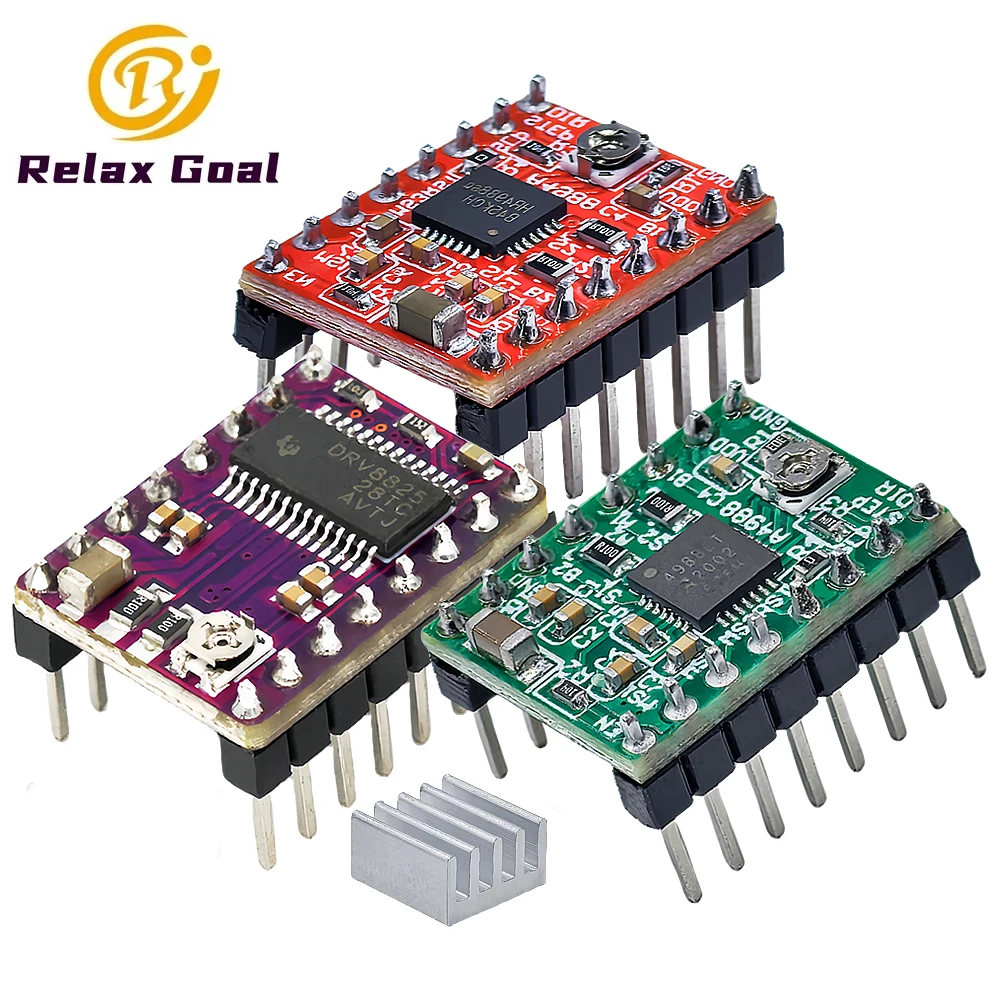 

3D Printer Parts StepStick Stepper Motor Driver Module DRV8825 A4988 with Heat Sink Carrier Reprap RAMPS 1.4 Compatible Arduino