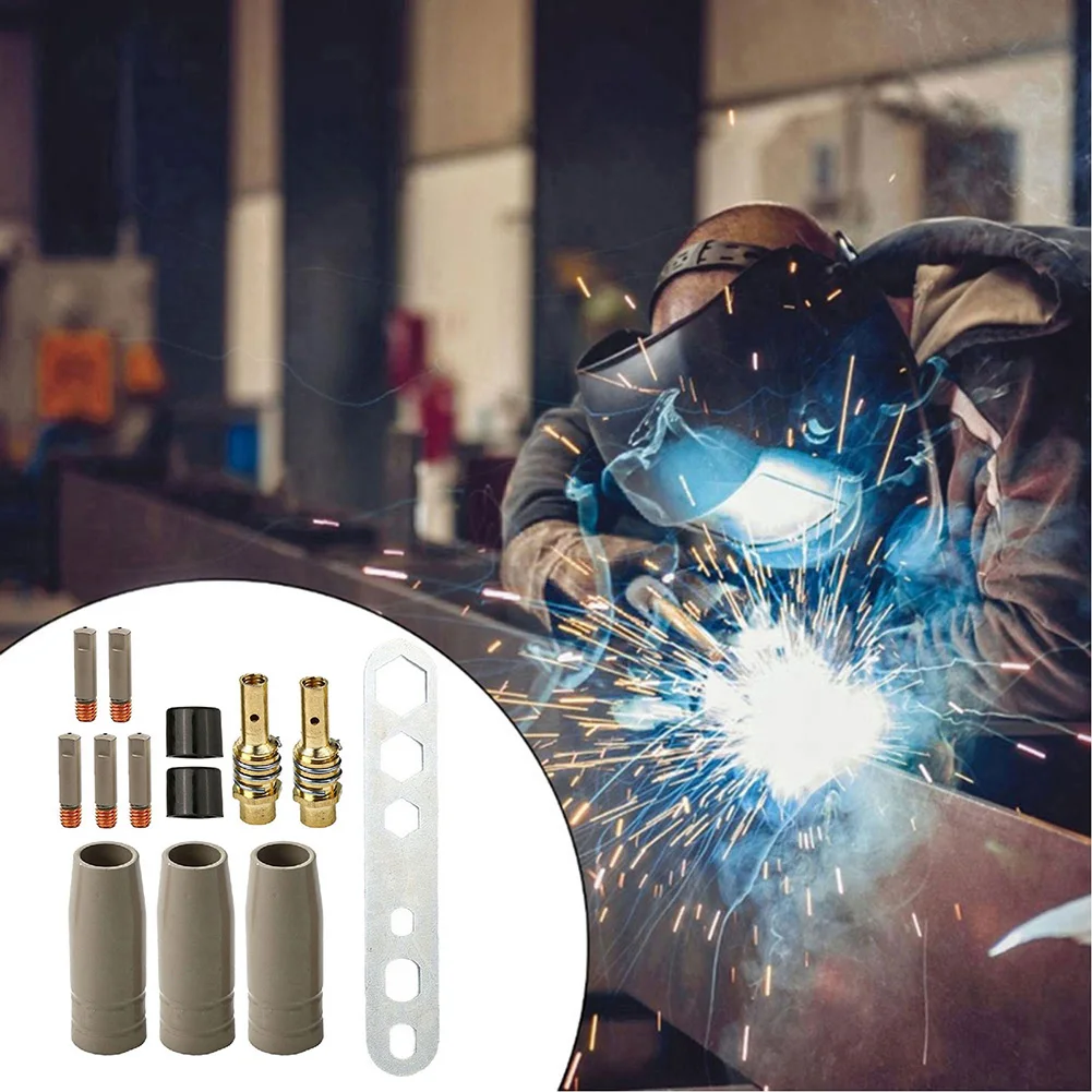13PCS Replacement Nozzle Coating Kit for 15AK Airless Welding Systems Featuring 1.0mm Aperture and Conductive Copper Tips