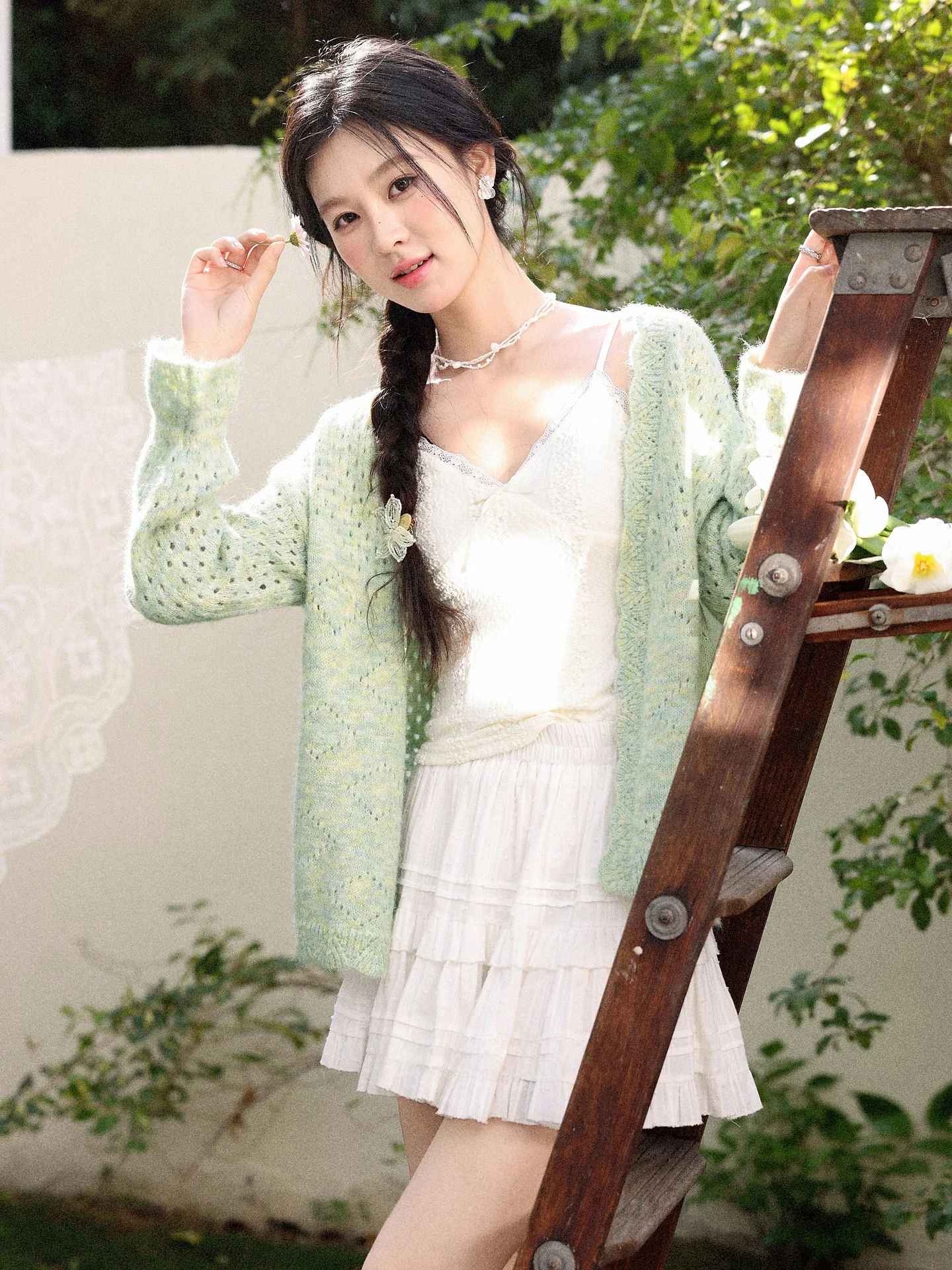 

Вязаный кардиган Sli een для женщин: новинка весенней коллекции, модный свободный крой, V-образный вырез, длинный рукав, однотонный топ