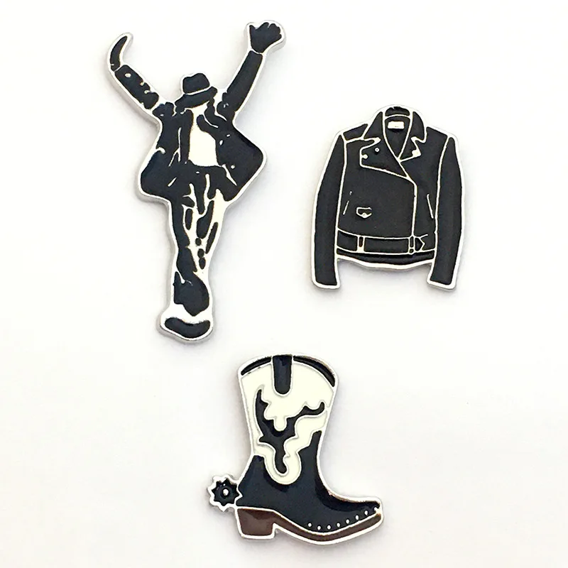 3pcs Artist Singer Dancer Hip Hop Dancing Suit Brooch Badge Enamel Fashion ClassicMusic Brooch Fan Collect Gift
