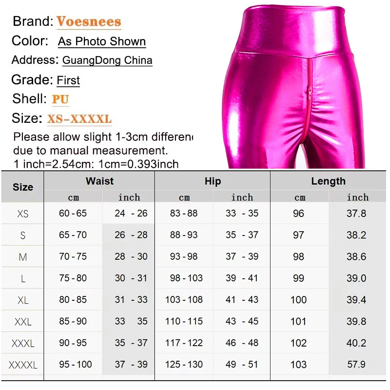 Sexy alta elástica leggings sexy duplo zíper aberto virilha calças para mulheres calças de couro brilhante boate calças divertidas