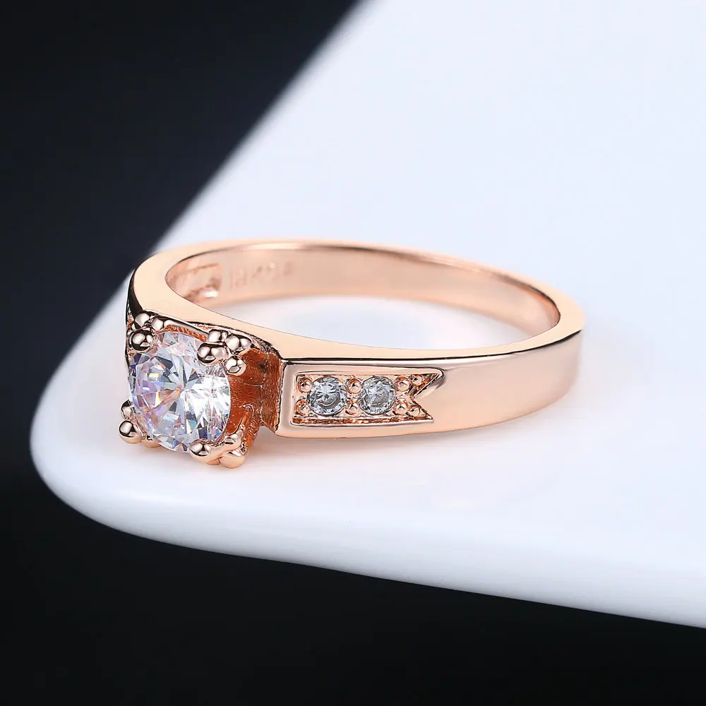 Top Quality ZYR052 Classic Crystal Ring Silver Color Wedding Ring Austrian Crystals Full Sizes