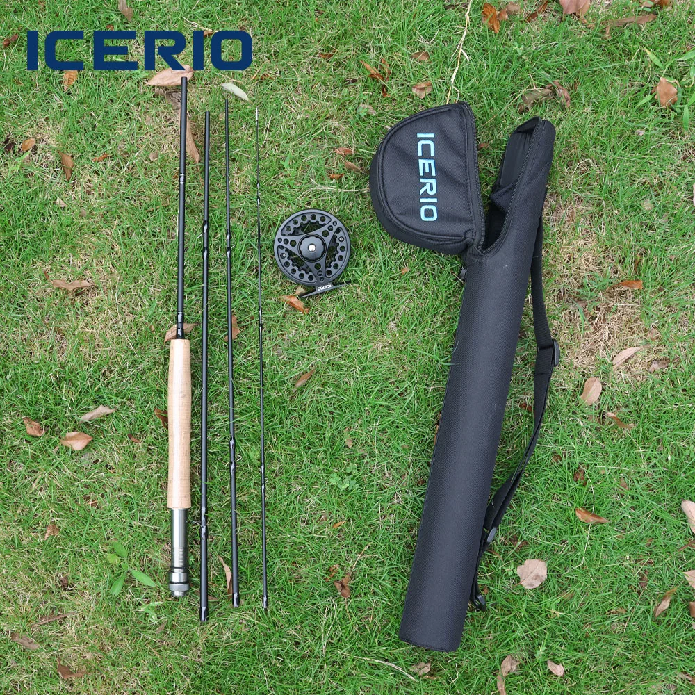 ICERIO Fly Fishing Rod Reel Combo 6'6" 5/6WT, Beginner Starter Kit with Carrying Bag, Ready-to-Fish Travel Set for Trout Bass
