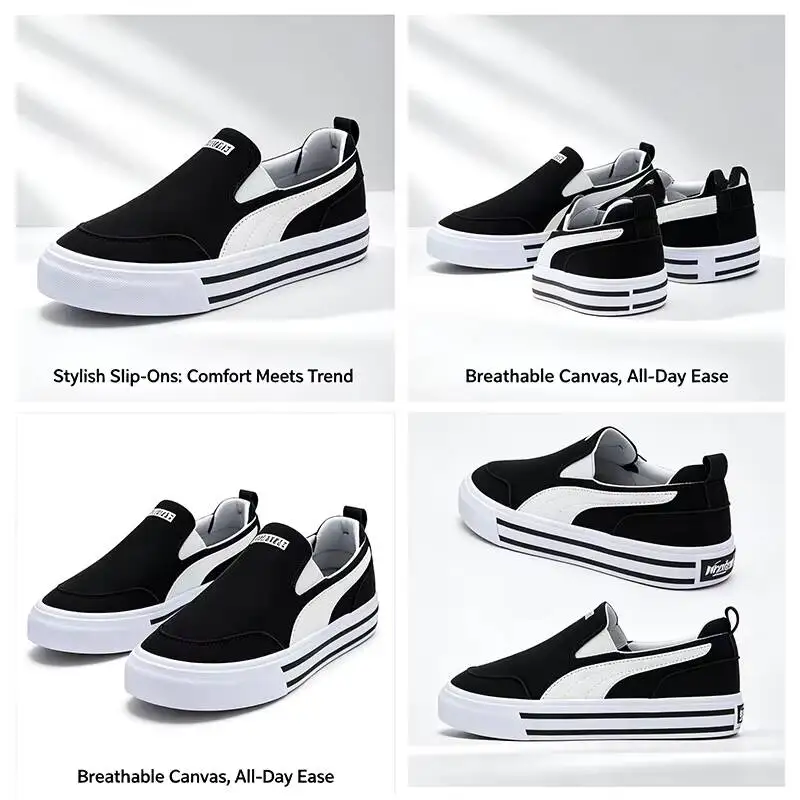 

PUMA Men Women Low Top Skate Sneakers, Classic Black White Flat Street Fashion Casual Walking Sports Shoes 401606-15