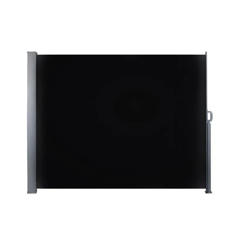 Hot Sale Freestanding Privacy Screen Retractable Single Side Wall Awning Fabric Awnings for Private Space in Black Color