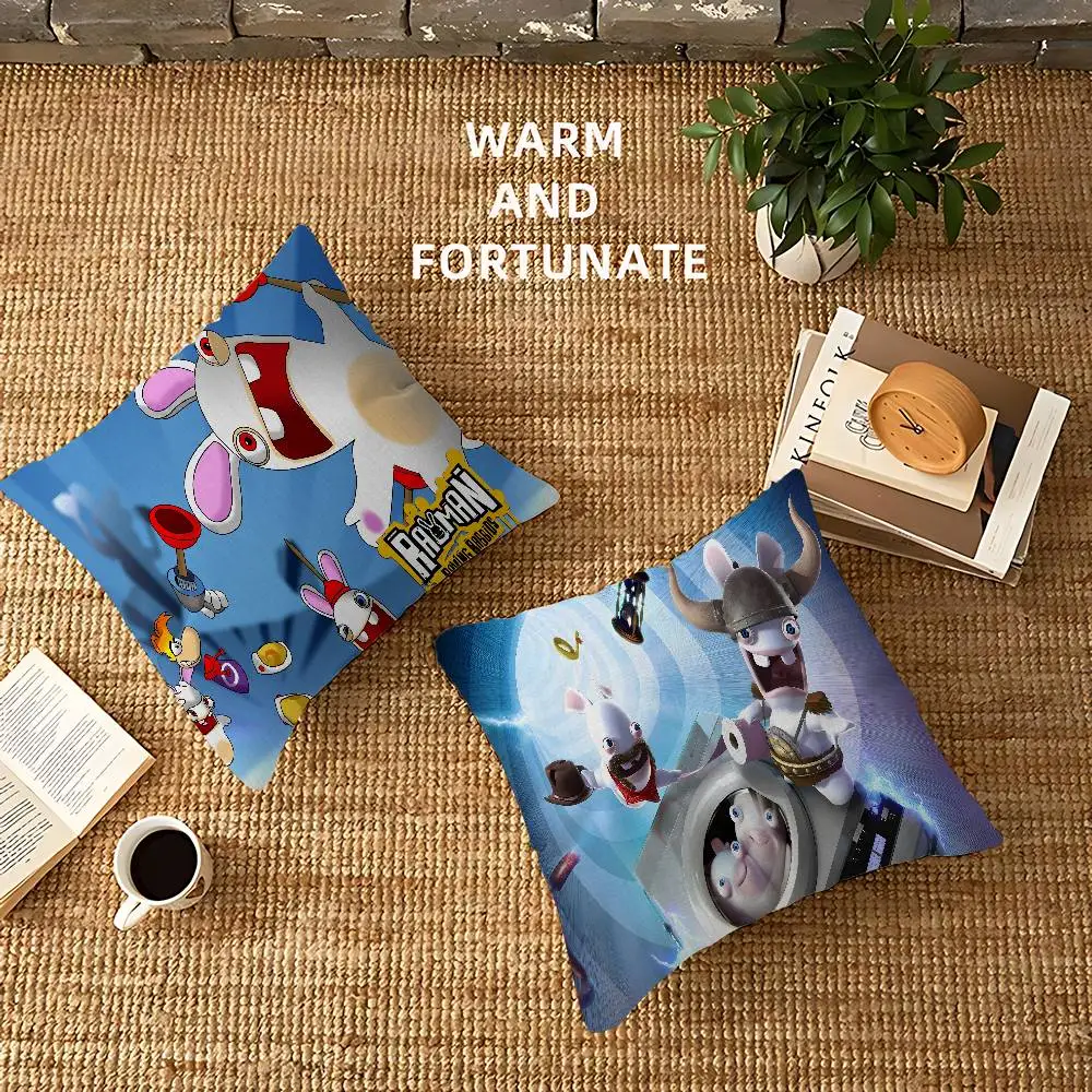 

Classic Cartoon Raving Rabbid 45*45cm Cushion Cover Pillow Cover Decor Pillowcase Home Pillowcase For Couch Pillow