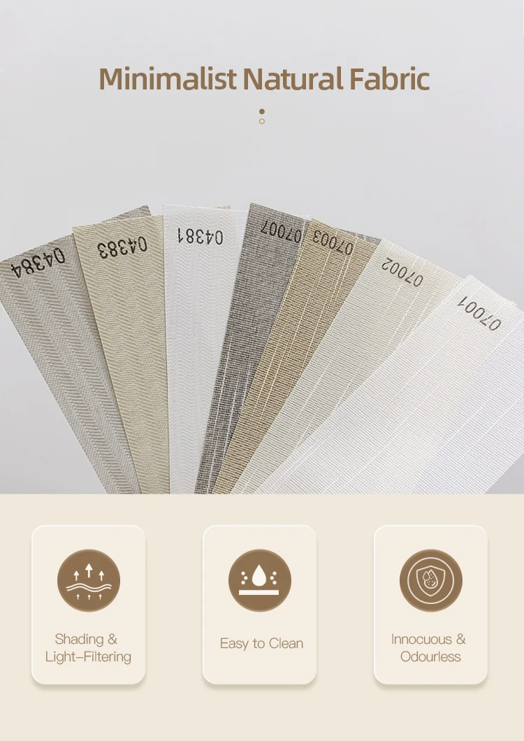 Modern French Windows Blackout Feature Design Motor Electric Roller Shades Vertical Blinds