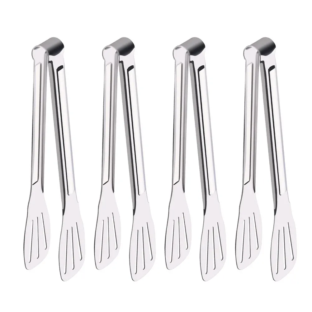 

4Pcs Food Tongs Stainless Steel Barbecue Tongs Multi-Function Kitchen Clips Bread Clamps Steak Serving Tools Serving Clips
