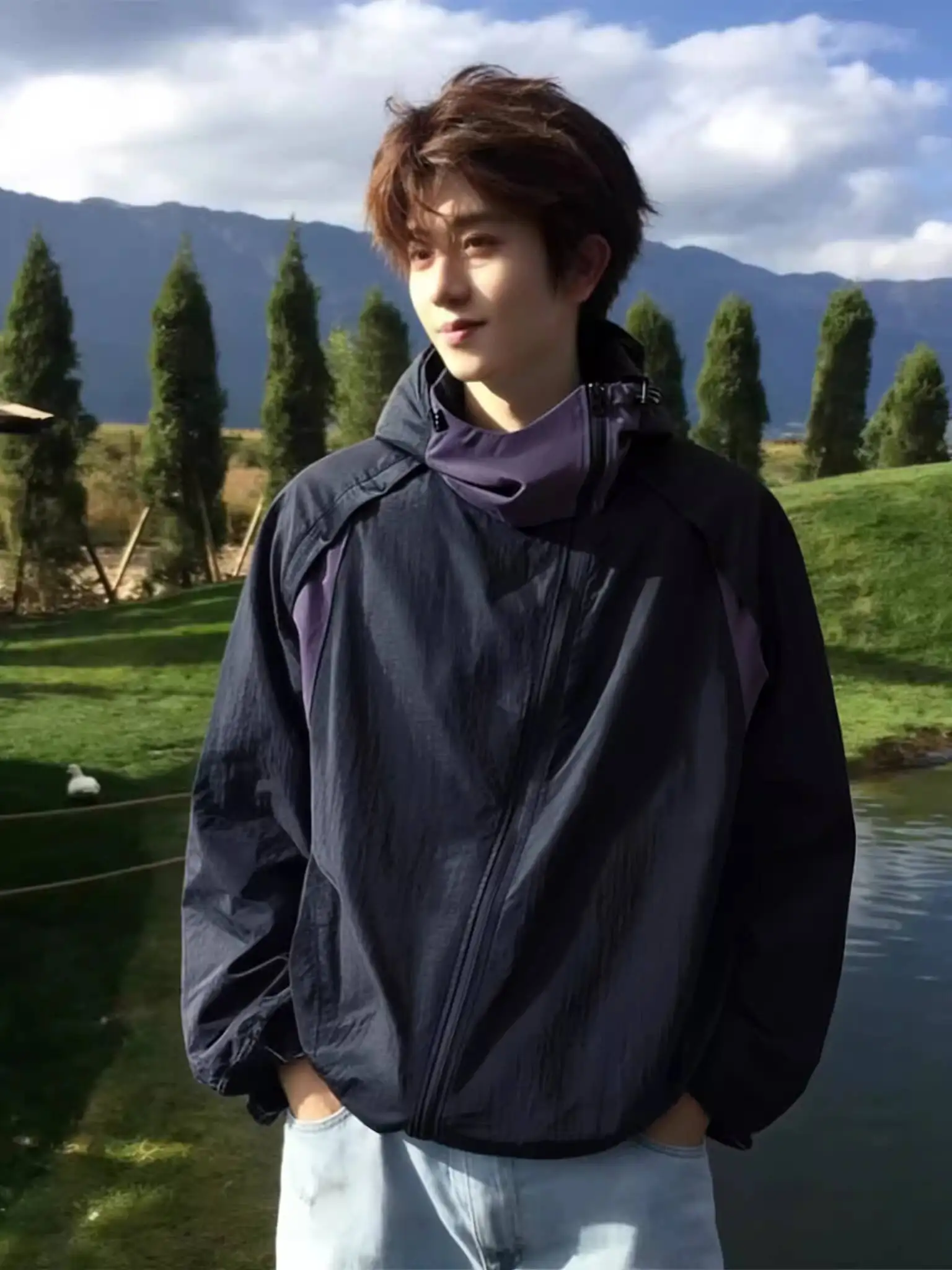 

Unisex Thin Jacket 2026 Spring Summer Men's American Zipper Sun Protection Clothing Ice Silk Quick Dry Hooded Cycling Coat