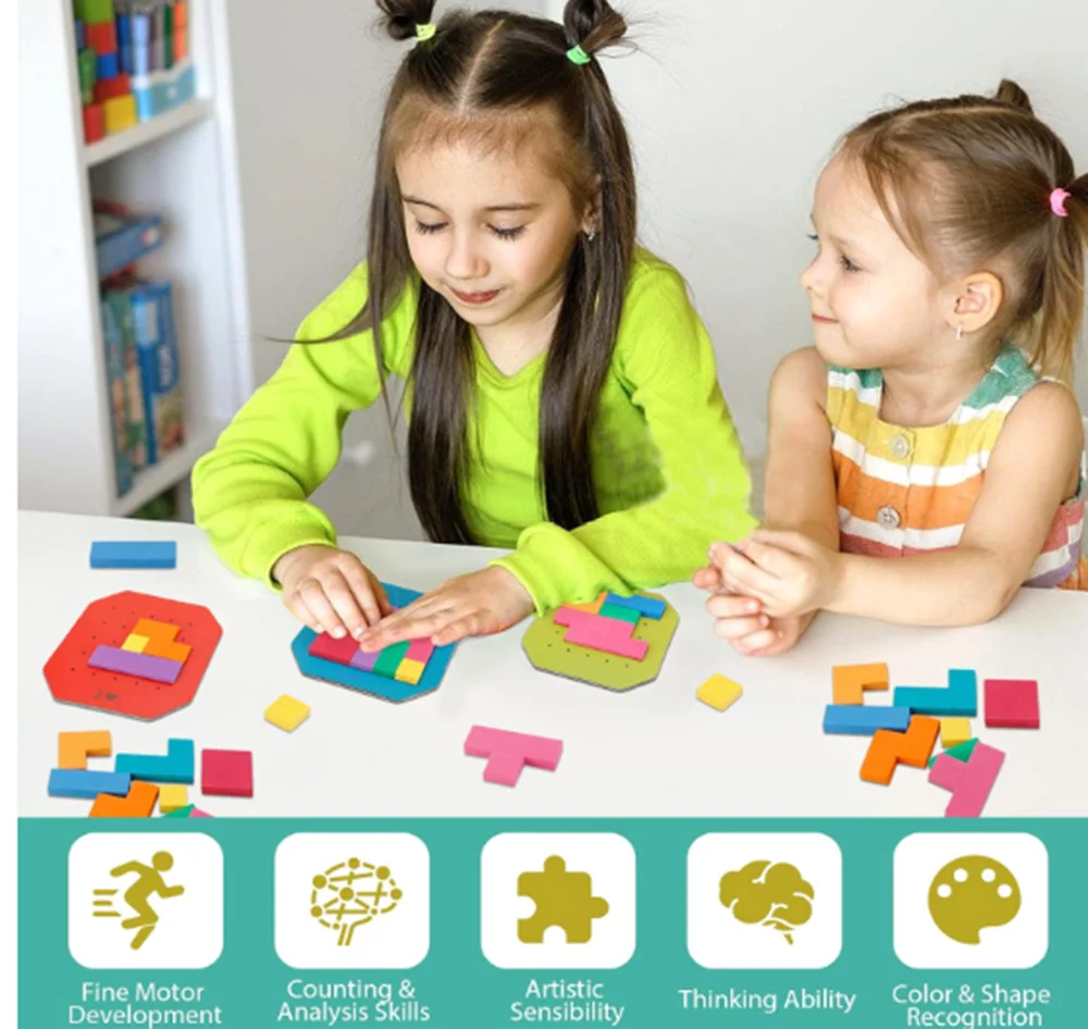Puzzle Game Toy Set For Kids Montessori Educational Shape Matching Puzzle Cards, Children's Birthday Gifts and Holiday Gifts