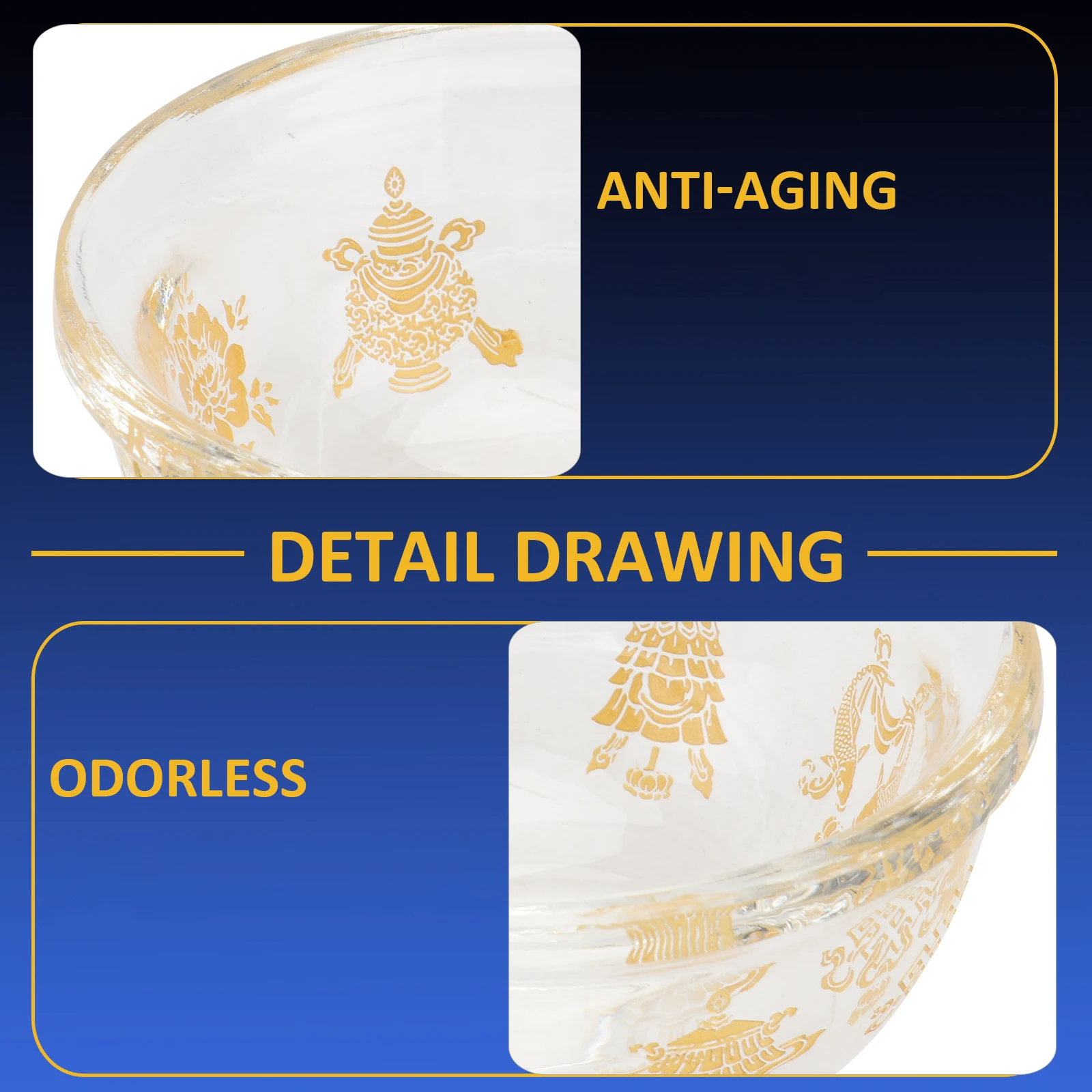 

1Pcs Bowl Large Capacity for Sacrificing Offering Decorative Auspicious Cup Thick Polished Bottom