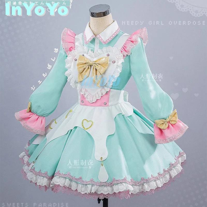 InYoYo Game NEEDY GIRL OVERDOSE OMGkawaiiAngel KAngel Cosplay Costume Lovely Maid Dress Uniform Game Suit Halloween Women Party