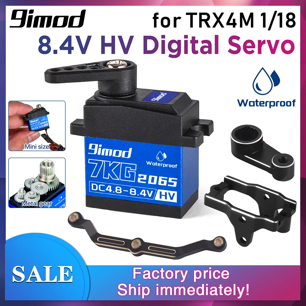 

9IMOD 7kg 2065 Digital Servo Waterproof HV Metal Gear Mini Servo for TRX4M 1/18
