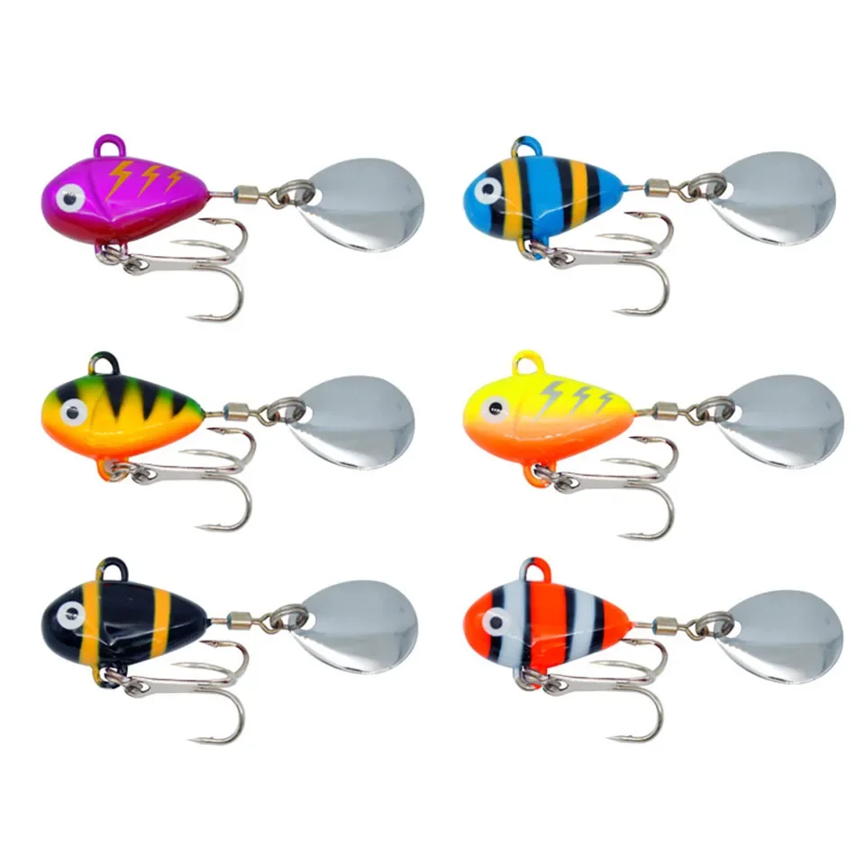 1PCS New Metal Mini VIB With Spoon Fishing Lure 10g 2.1cm Fishing Tackle Pin Crankbait Vibration Spinner Sinking Bait